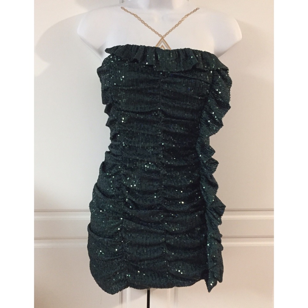 Fashion Nova Dress Womens Size Small All Night Sequin Green Mini Dress NWT